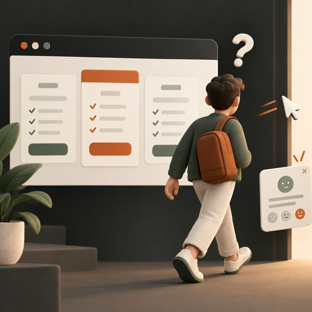 Exit-intent survey: asking a visitor what stopped their next step