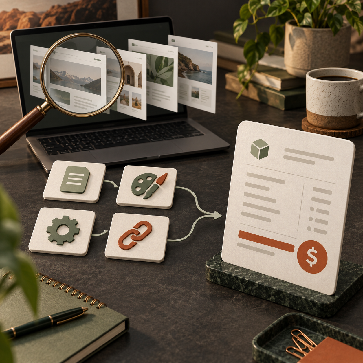 A website review turning pages, design, features and redirects into a tailored quote